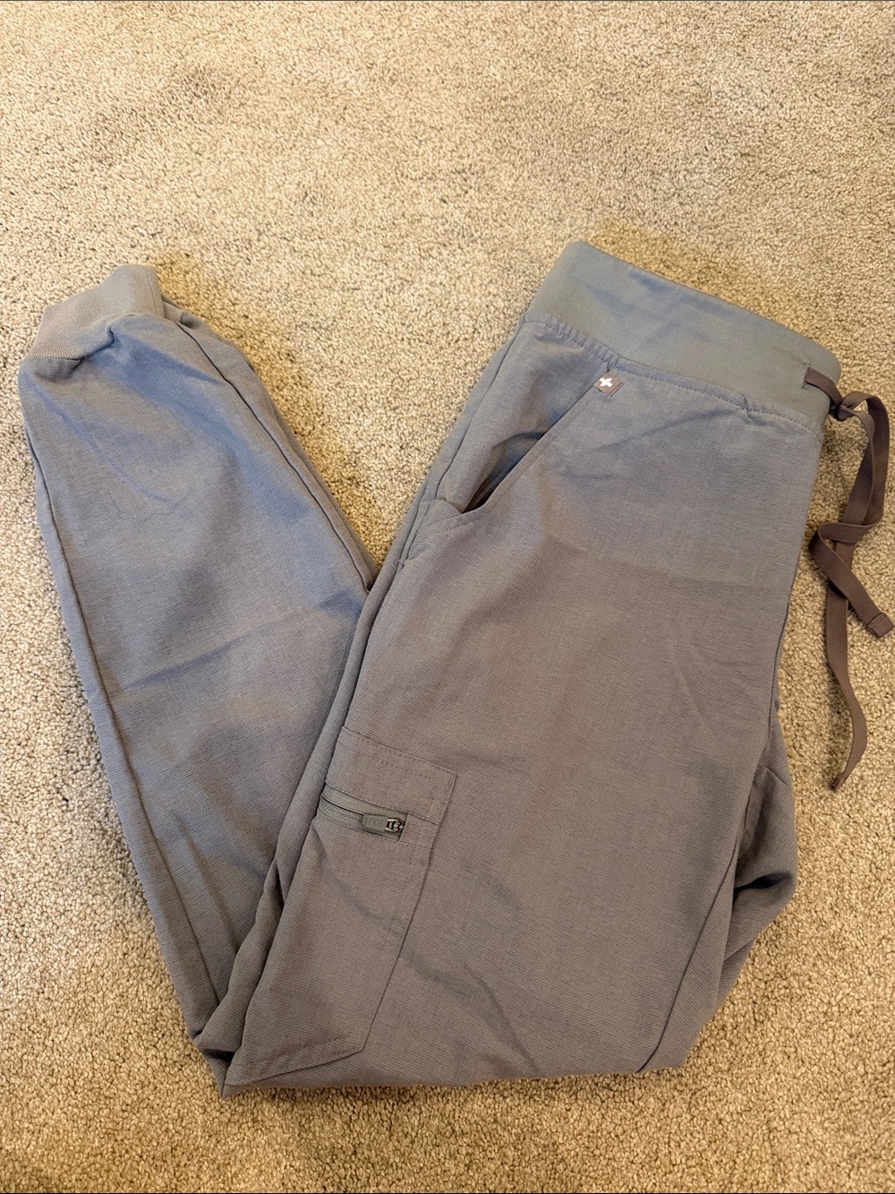 Figs Women's Gray Drawstring Jogger with Cargo Pocket